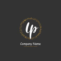 L P LP Initial handwriting and signature logo design with circle. Beautiful design handwritten logo for fashion, team, wedding, luxury logo.