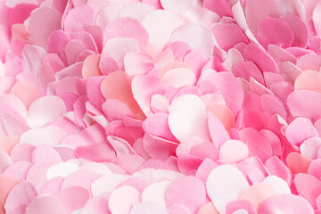 Fototapeta premium Spring pink textile petals composition.