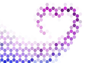 Light Green, Yellow vector background with set of hexagons.