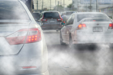 Car exhaust smoke