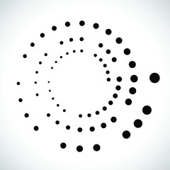 Halftone dots in circle form. round logo . vector dotted frame . design element