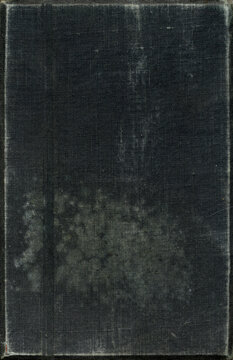 Textile texture. Black old book cover. Rough canvas surface. Blank retro page. Empty place for text. Perfect for background and vintage style design.