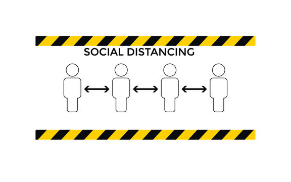 Social distancing. Keep the 1-2 meter distance. Coronovirus epidemic protective. Vector illustration
