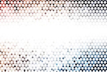 Light BLUE vector texture with colorful hexagons.