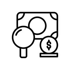 search money icon isolated on white background. vector illustration in line style. EPS 10