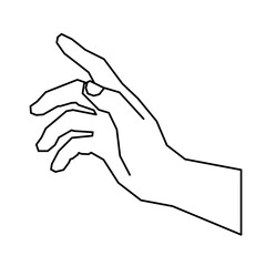 Outline man hand on white background