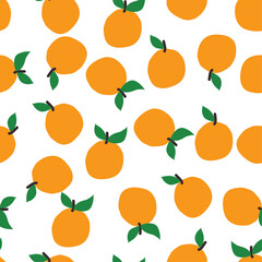 Seamless pattern hand drawn fruits, on a neutral background. colorful vector for kids, fabric print, gift wrapping paper, baby design, textile.