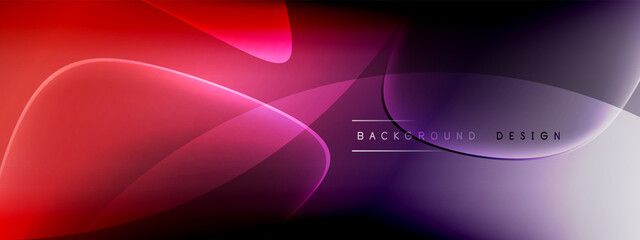 Vector abstract background - liquid bubble shapes on fluid gradient with shadows and light effects. Shiny design template for text