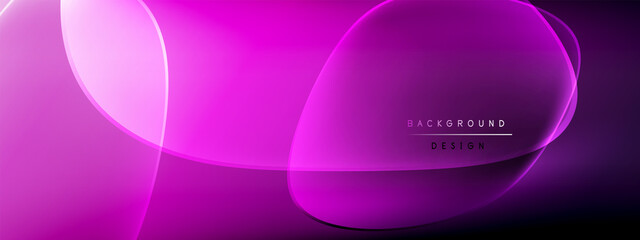 Vector abstract background - liquid bubble shapes on fluid gradient with shadows and light effects. Shiny design template for text