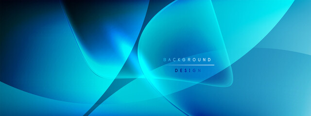 Vector abstract background - liquid bubble shapes on fluid gradient with shadows and light effects. Shiny design template for text
