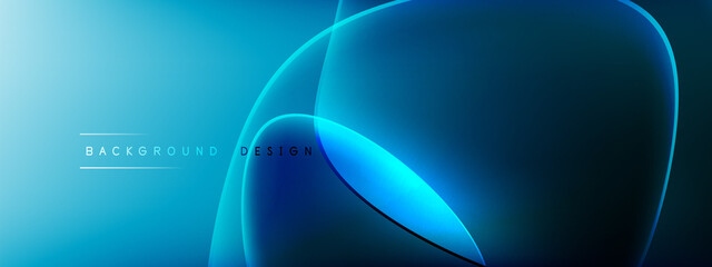 Vector abstract background - liquid bubble shapes on fluid gradient with shadows and light effects. Shiny design template for text