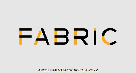 modern geometric black yellow alphabet font vector