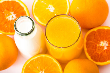 Fresh fruit milk orange juice drink