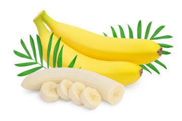 banana isolated on white background with clipping path and full depth of field.