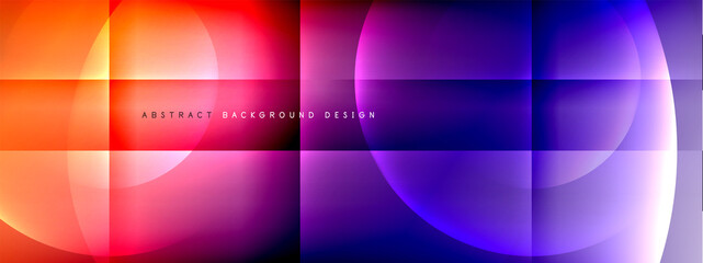Fototapeta premium Vector abstract background - circle and cross on fluid gradient with shadows and light effects. Techno or business shiny design templates for text
