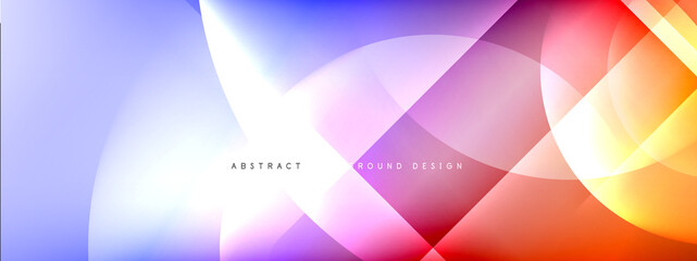 Fototapeta premium Vector abstract background - circle and cross on fluid gradient with shadows and light effects. Techno or business shiny design templates for text