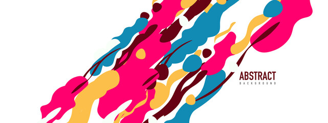 Trendy liquid style shapes abstract design, dynamic vector background for placards, brochures, posters, web landing pages, covers or banners
