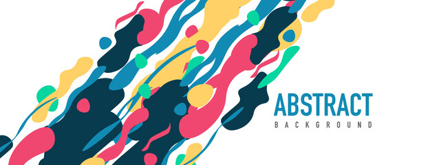 Trendy liquid style shapes abstract design, dynamic vector background for placards, brochures, posters, web landing pages, covers or banners
