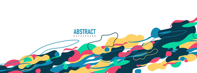 Fototapeta premium Trendy liquid style shapes abstract design, dynamic vector background for placards, brochures, posters, web landing pages, covers or banners