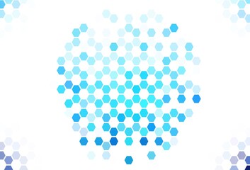 Light Green vector background with hexagons.