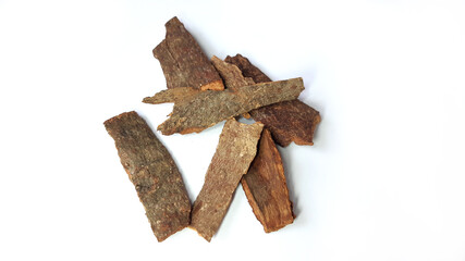 Cassia Cinnamon Dried Spice Isolated on White Background