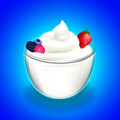 cup of yogurt with mixed berries