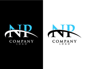 NP, PN initial letter company logo swoosh design vector © Natural Sri 
