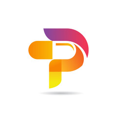 Letter P Logo Design, Letter P With Pill Logo Concept, Vector