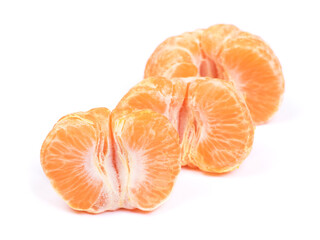 Fresh peeled mandarin isolated