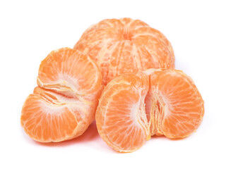 Fresh peeled mandarin isolated