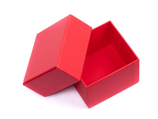 Bright red cardboard gift box