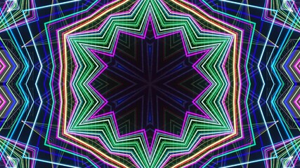 Abstract Hex Kaleidoscopic Fractal Design For Background. Decorative Graphic Illustration with mandala Pattern. Multicolor Symmetrical Modern art for Decorative Phone Wallpaper. Bright Digital Art.