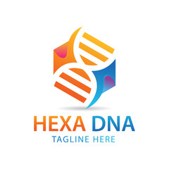 Modern Hexagon DNA Logo Design