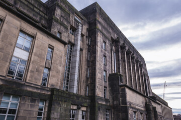 Fototapeta na wymiar Front view of Saint Andrews House, seat of Scottish Government in Edinburgh city, Scotland, UK