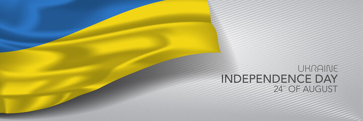 Ukraine independence day vector banner, greeting card.