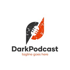 Abstract Podcast Grunge Logo Design