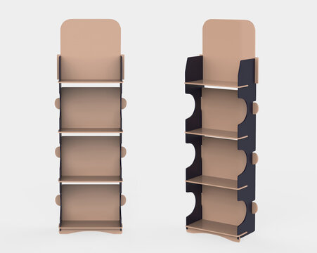 Display stand, retail display stand for product , display stands isolated on white background. 3d illustration