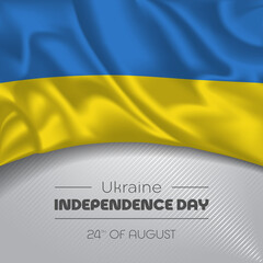 Ukraine happy independence day greeting card, banner vector illustration