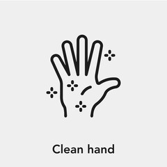 clean hand icon vector sign symbol