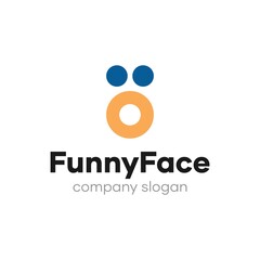 Funny Circle Abstract Face Logo Design