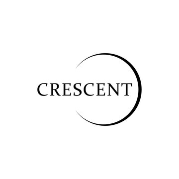 Crescent Moon Cloud Logo Simple Outline Vector
