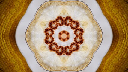 Abstract Hex Kaleidoscopic Fractal Design For Background. Decorative Graphic Illustration with mandala Pattern. Multicolor Symmetrical Modern art for Decorative Phone Wallpaper. Bright Digital Art.