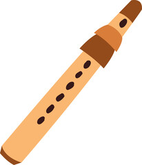 Flute, musical instrument vector illustration.
