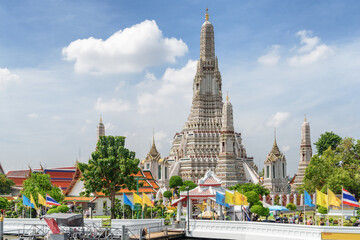 Beautiful view of Wat Arun Buddhist temple, Bangkok, Thailand