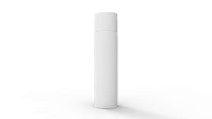 3D rendering of a spray can packaging industrial template isolated