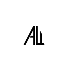letter AU, UA triangle shape Logo Template Vector Design white background