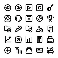 Fototapeta premium Electronics, Gadgets and Gaming Line Vector Icons 8