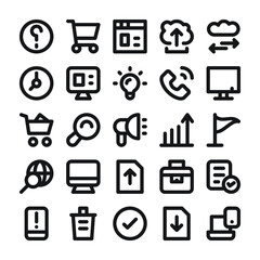 Seo and Digital Marketing Line Vector Icons 4
