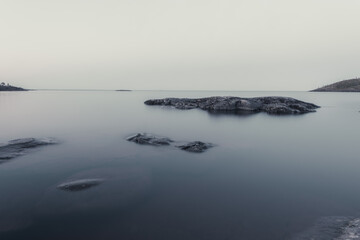 misty morning on the sea