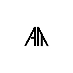 AM, MA triangle Logo Template Vector Design white background